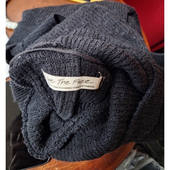 We The Free Gray Ribbed Knit Turtleneck Sweater Small Loose Fit Knitwear Comfy - Picture 8 of 10